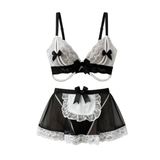 Ravelle – Lace Maid Lingerie Set with Pearl Chain