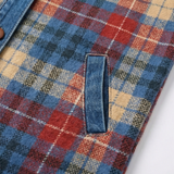 Weslyn – Women’s Contrast Denim Plaid Hooded Jacket