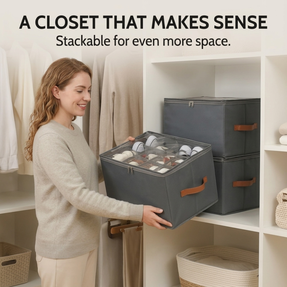 Stowview – Foldable Clear Lid Shoe Organizer