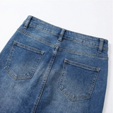 Denara – Button-Front Denim Pencil Skirt