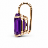 Lunera – Amethyst purple drop earrings, gold finish