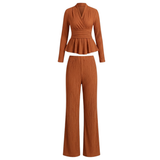 Vivara – Women's Pleated Peplum Set with Cinched Waist