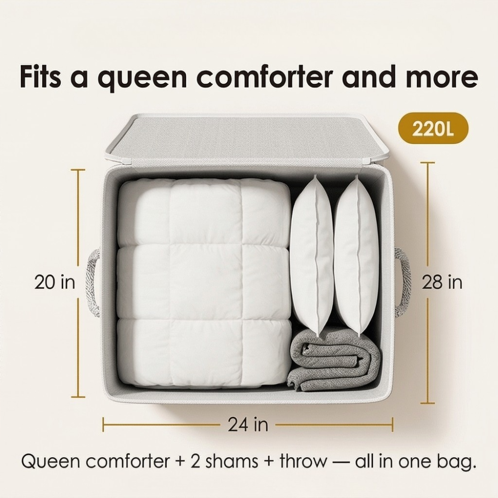 Tidara – Large Capacity Storage Bag for Blankets and Quilts