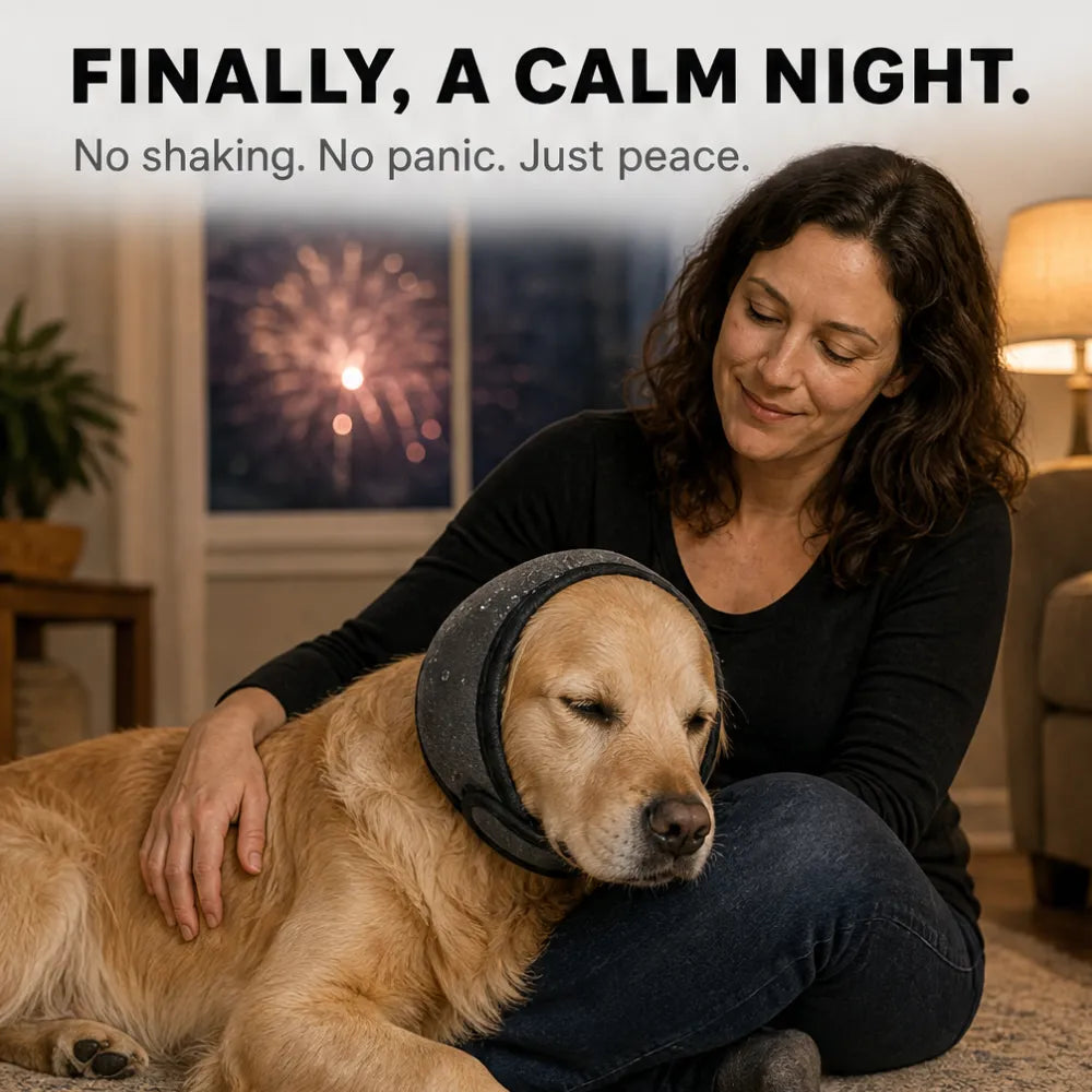 Pawlm – Calming Ear Wrap for Dogs, Waterproof Anxiety Relief for Fireworks and Thunder