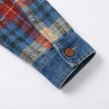 Weslyn – Women’s Contrast Denim Plaid Hooded Jacket