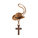 Saddle Cross – Cowboy Hat and Cross Car Charm