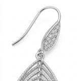 Lumivra - Cascading Silver Leaf Earrings