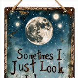 Lunavia – Rustic Moon Metal Sign for Porch and Garden