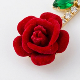 Roselyn – Romantic Rose and Emerald Earrings