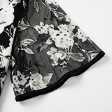 Solenya – Women's Floral Chiffon Dress with Sheer Overlay