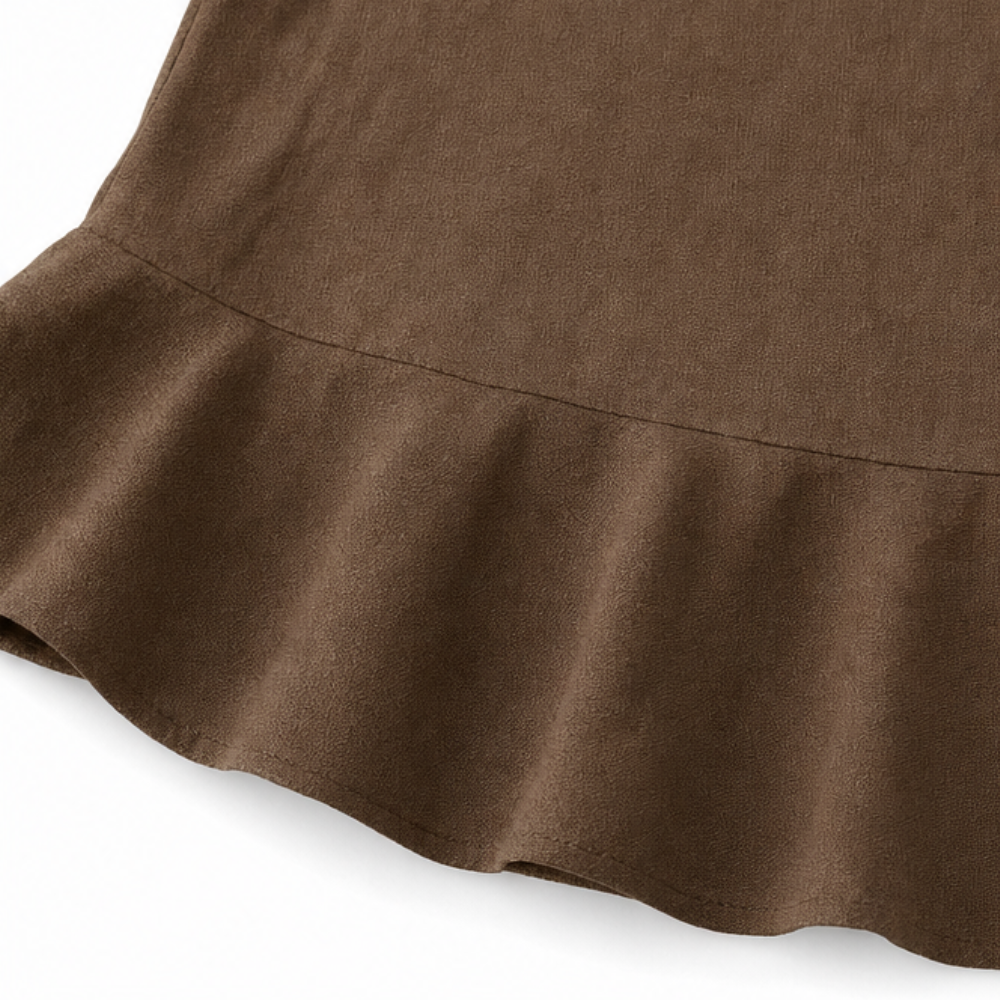 Vellara – Sleeveless Ruffle V-Neck Blouse with Bow Tie and Peplum Hem