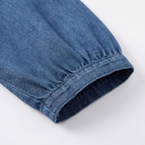 Vivara – Soft Ruffle V Neck Denim Blouse