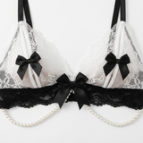 Ravelle – Lace Maid Lingerie Set with Pearl Chain