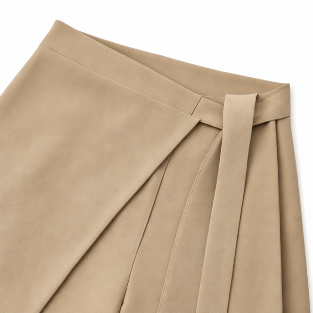 Solene – High-Waisted Wide-Leg Tie-Front Culottes for Women