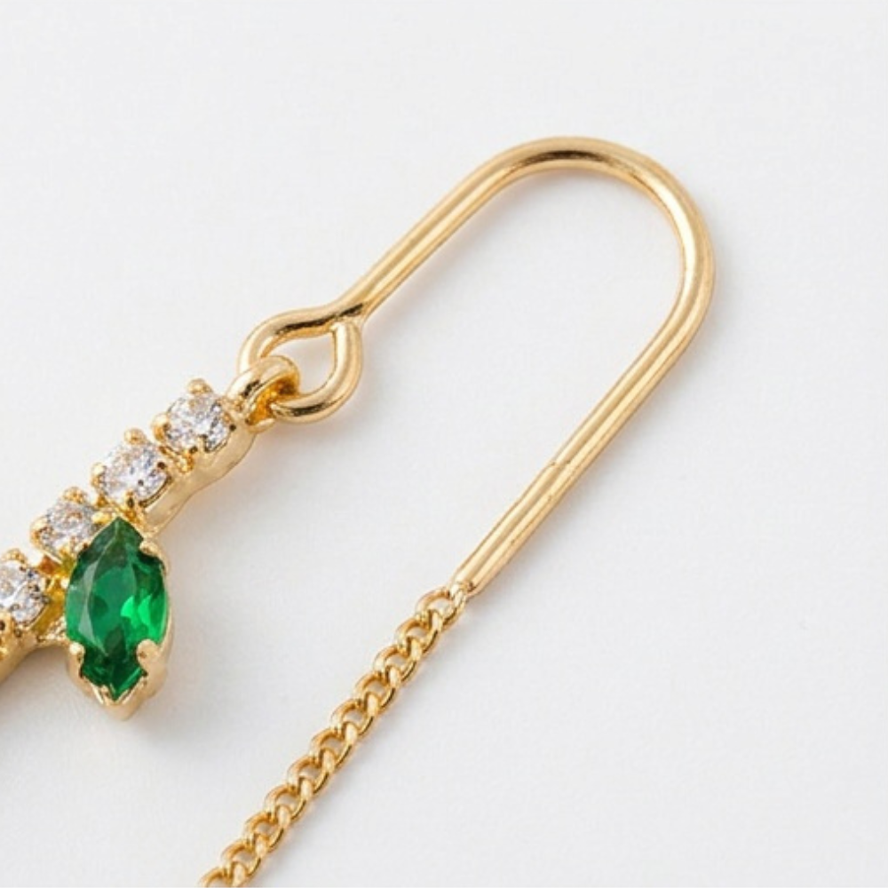 Roselyn – Romantic Rose and Emerald Earrings