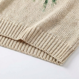 Rosavelle – Women's Floral Crochet-Sleeve Knit Top