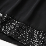 Lunara – Women's Sequin Trim Layered Chiffon Top