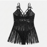 Inara – Women's Lace Tassel Suspender Dress Set