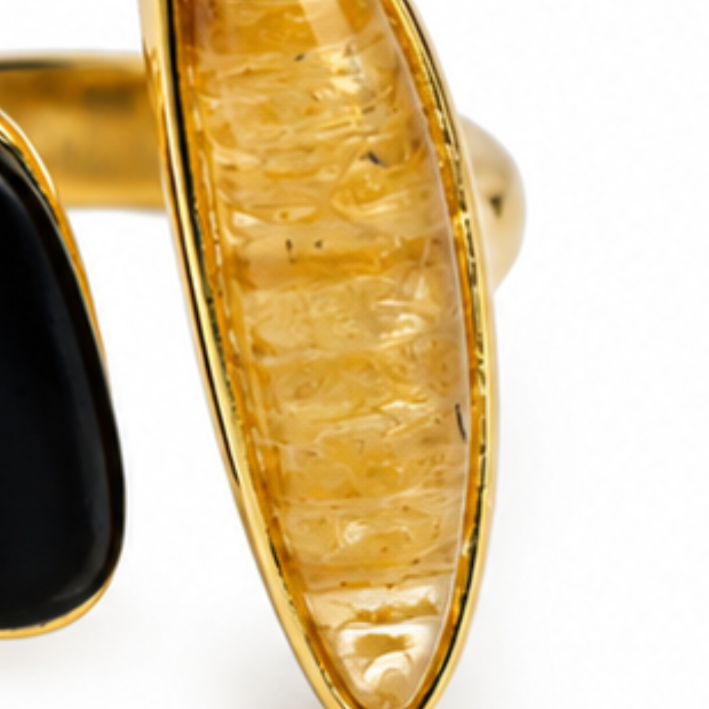 Tavialuxe – Open Band Agate Ring That Doesn't Tarnish