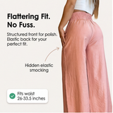 Florena – High Waist Wide Leg Trousers with Chain Accent