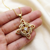 Elowen – Crystal Celtic Knot Necklace