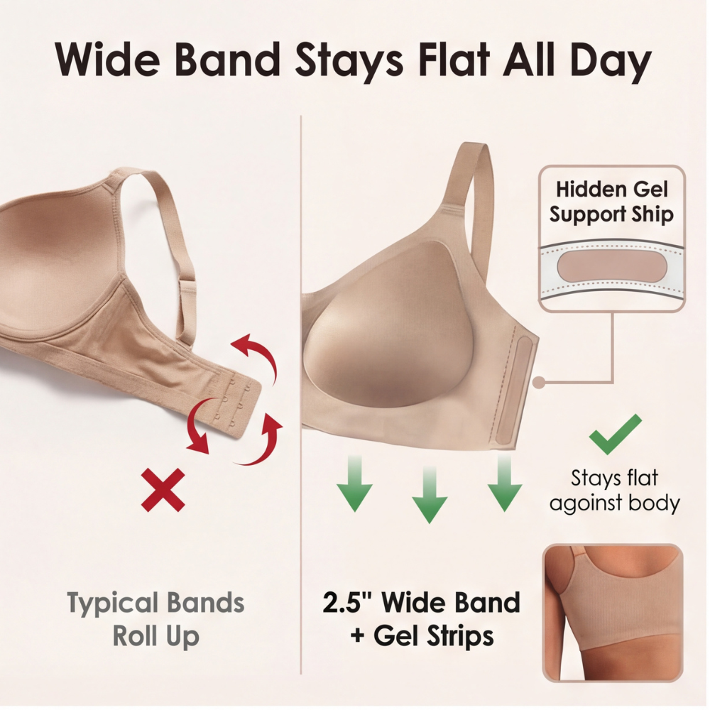 Veluna – Women's Wireless Support Bra with Hidden Gel Lift