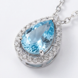 Lunaire - Aqua Blue Teardrop Pendant Necklace