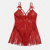 Inara – Women's Lace Tassel Suspender Dress Set
