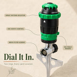 Yardwell – Gear Drive Rotating Sprinkler with Spike, 5 Spray Patterns and Adjustable Arc for Lawn and Garden