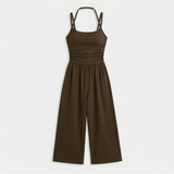 Solenne – Women's Ruched Bodice Wide Leg Jumpsuit