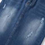 Veluna – Women's Curve-Flattering Frayed Hem Denim Skirt