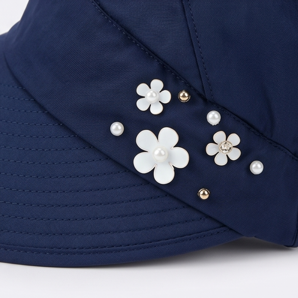 Solwen – Wide Brim Sun Visor with Ponytail Opening