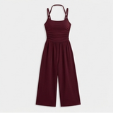 Solenne – Women's Ruched Bodice Wide Leg Jumpsuit