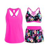 Solana – 3 Piece Swim Set with Cover Up Tank and Shorts