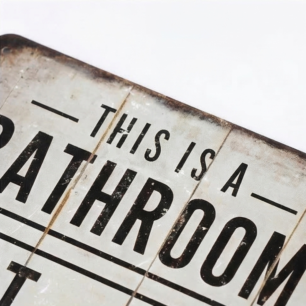 Splitline - Vintage Metal Bathroom Humor Sign