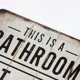 Splitline - Vintage Metal Bathroom Humor Sign