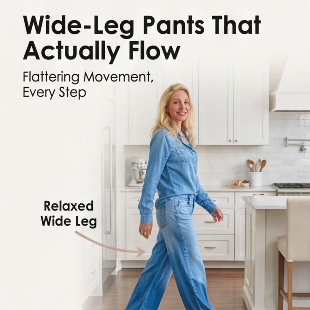 Veluna – Women's Soft Denim-Look Pajama Set