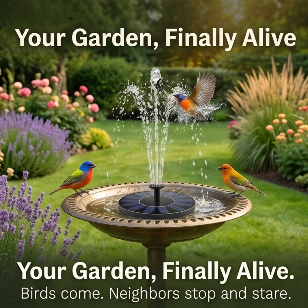 Voalsz – Drop-In Solar Fountain for Birdbaths