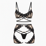 Florenza – Floral Lace 3 Piece Lingerie Set