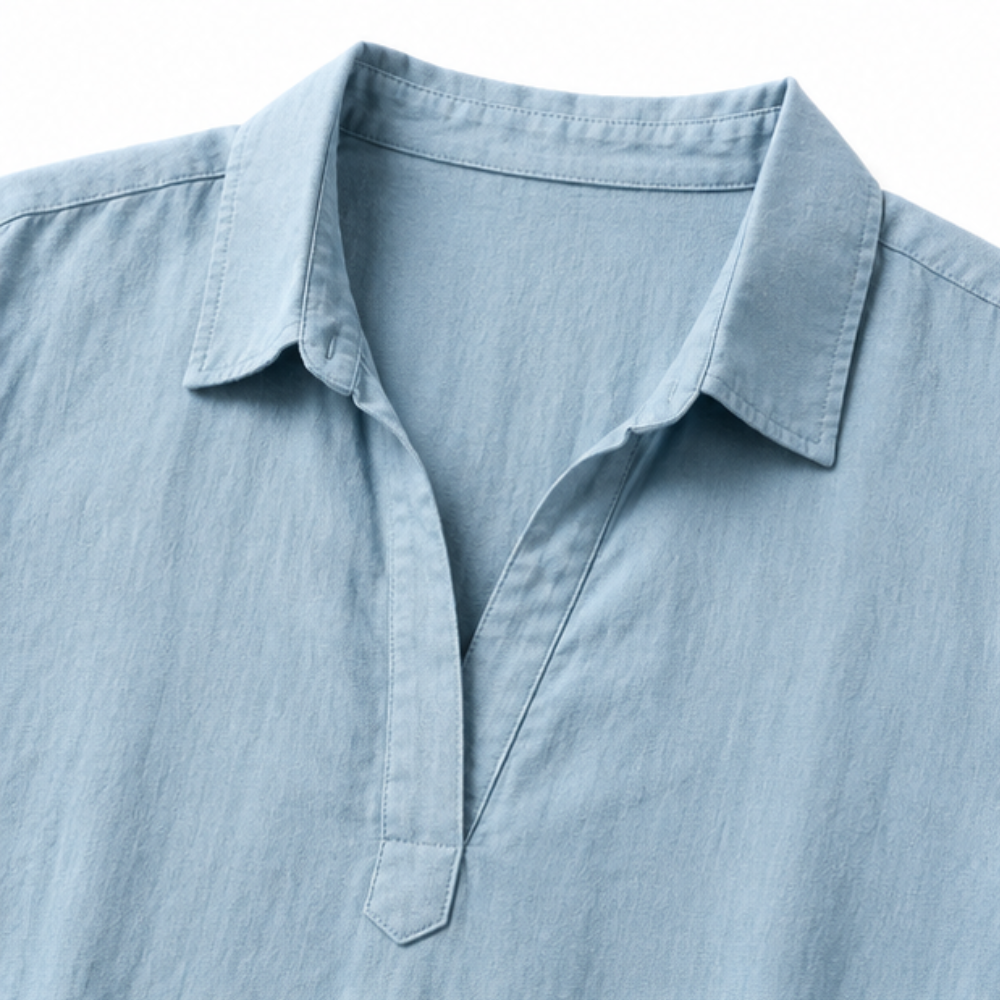 Solventa – Women's Linen-Look Maxi Shirt Dress with Pockets