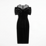 Velara – Dramatic Bow Midi Dress