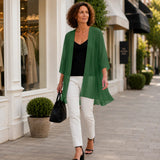 Solivea – Lightweight Chiffon-like Cardigan with 3/4 Sleeves