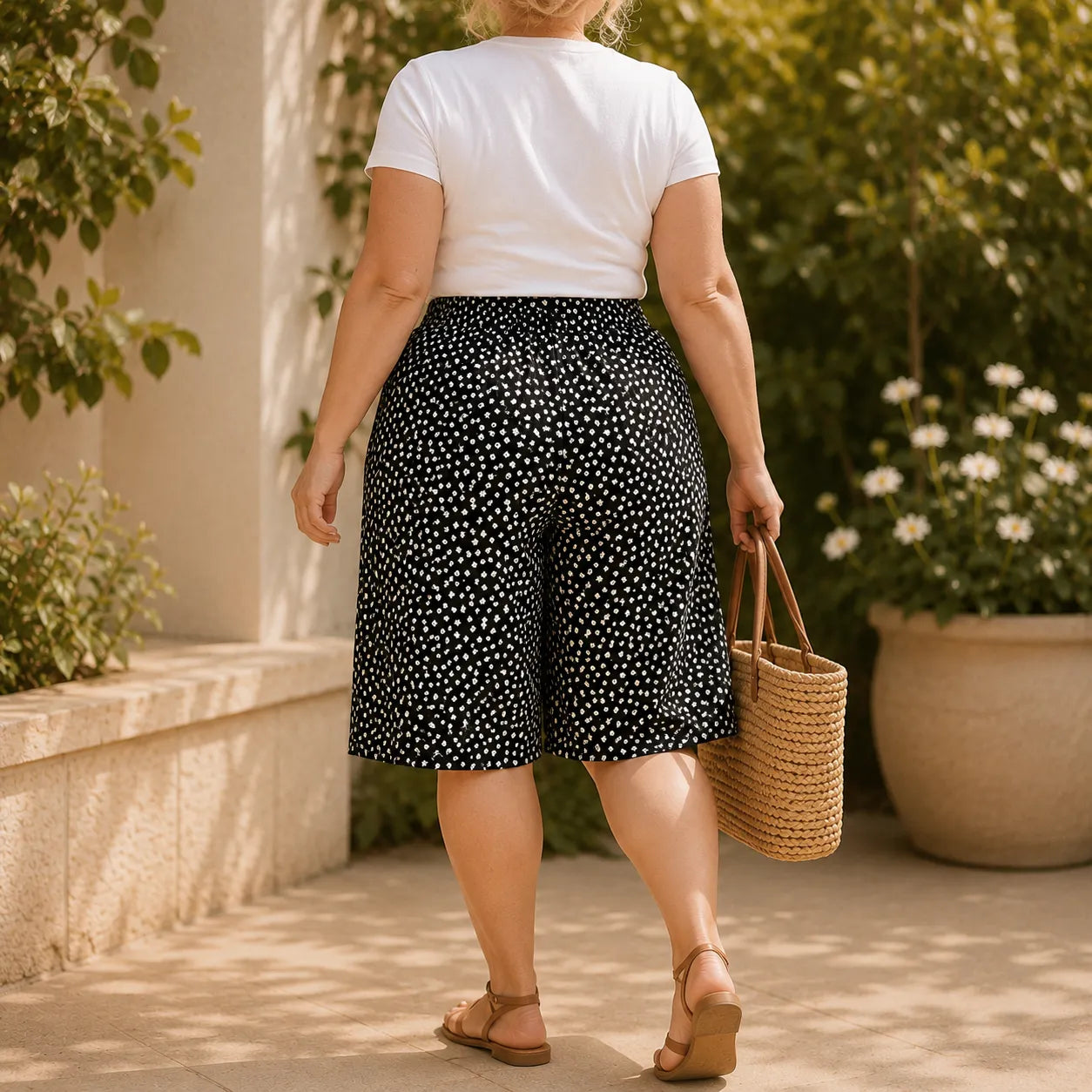Wearbella – Retro Printed Wide-Leg Summer Shorts for Women
