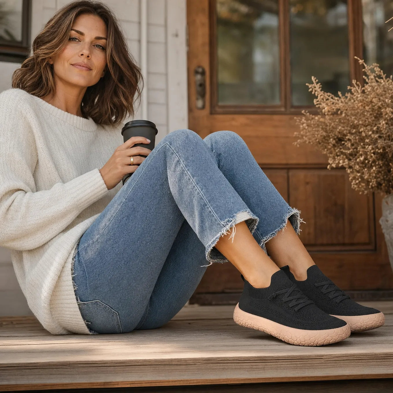 Softstride – Women's Knit Slip-On Sneakers with Cushioned Chunky Sole