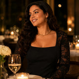 Noirella – Lace Sleeve A-Line Mini Dress for Curves