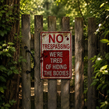 Hollerwood – Rustic No Trespassing Tin Sign for Porch Garage Garden