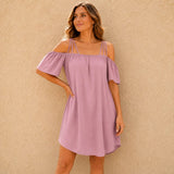 Wearbella – Off Shoulder Mini Dress with Flutter Sleeves