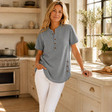 Avelyn – Henley Tunic Top with Side Buttons for Women