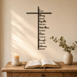 Veluna – Metal Scripture Cross Wall Decor with Biblical Affirmations