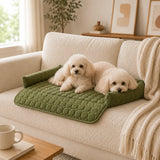 Pawvella – Bolstered Pet Couch Bed with Cooling Top, Non-Slip Sofa Protector